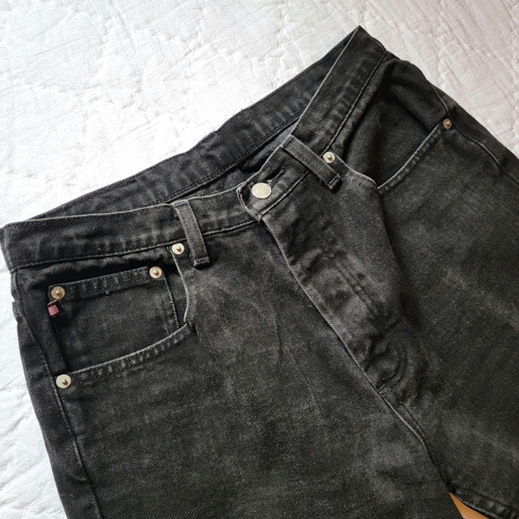 Polo Jeans RALPH‎ LAUREN Straight Cut High Rise Jeans Black Faded Size 12×31 - Picture 10 of 14